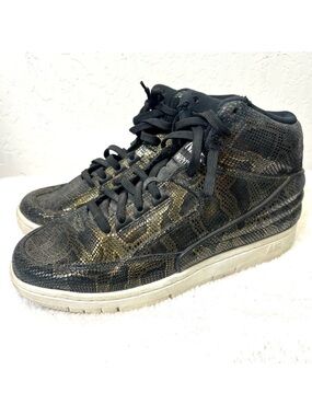 Nike Air Python Premium Sneakers Black Gold Snakeskin Print Size 8 705066-002